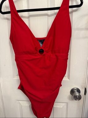 Tommy Hilfiger Red V-Neck Swimsuit